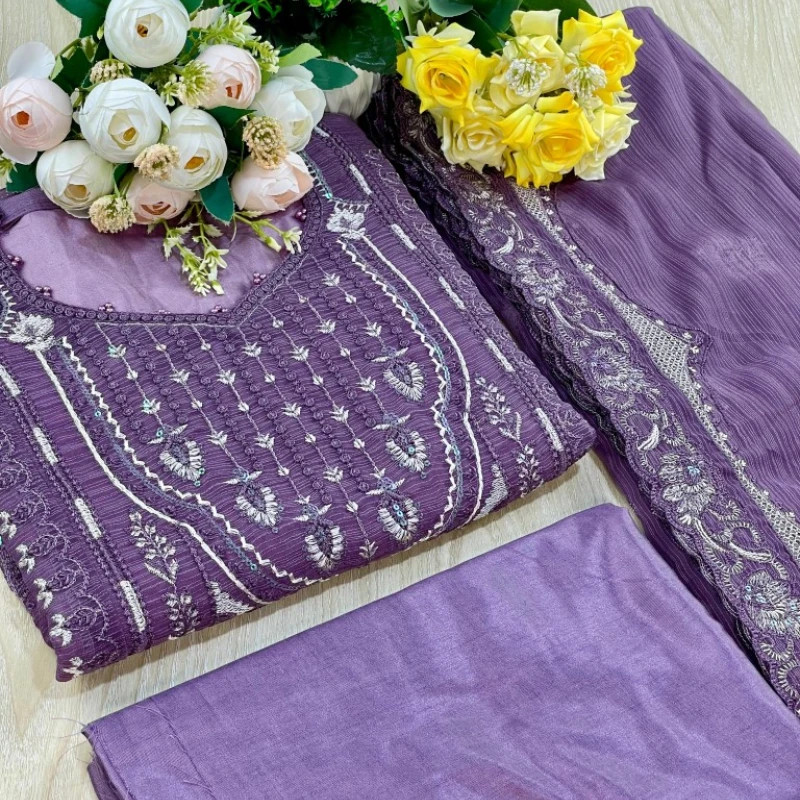 Georgette Semi Stitched Salwar Suit AR-509 NUD