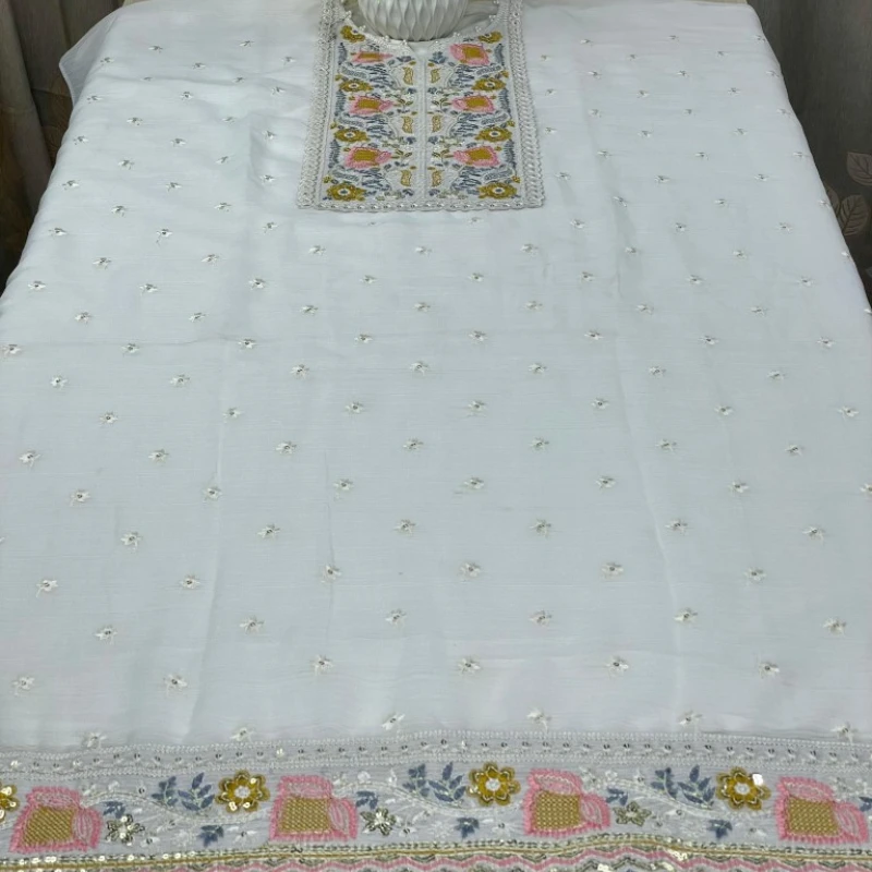 Georgette Semi Stitched Salwar Suit AR-508 WT