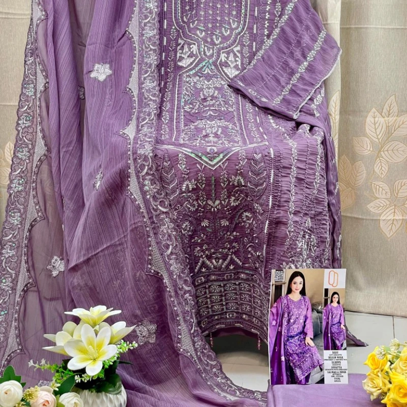 Georgette Semi Stitched Salwar Suit AR-509 NUD