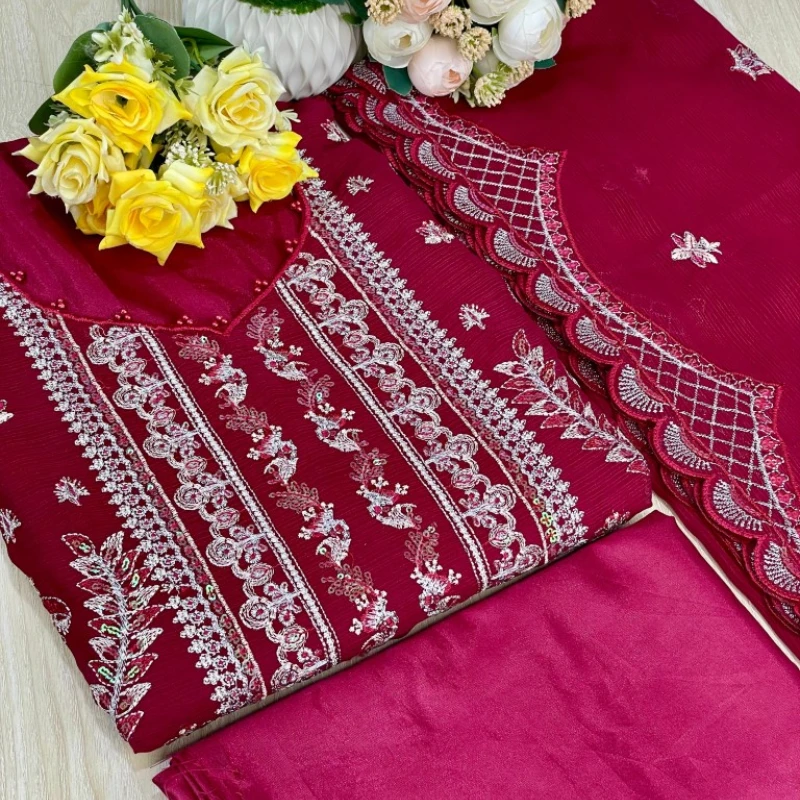 Georgette Semi Stitched Salwar Suit AR-504 DR