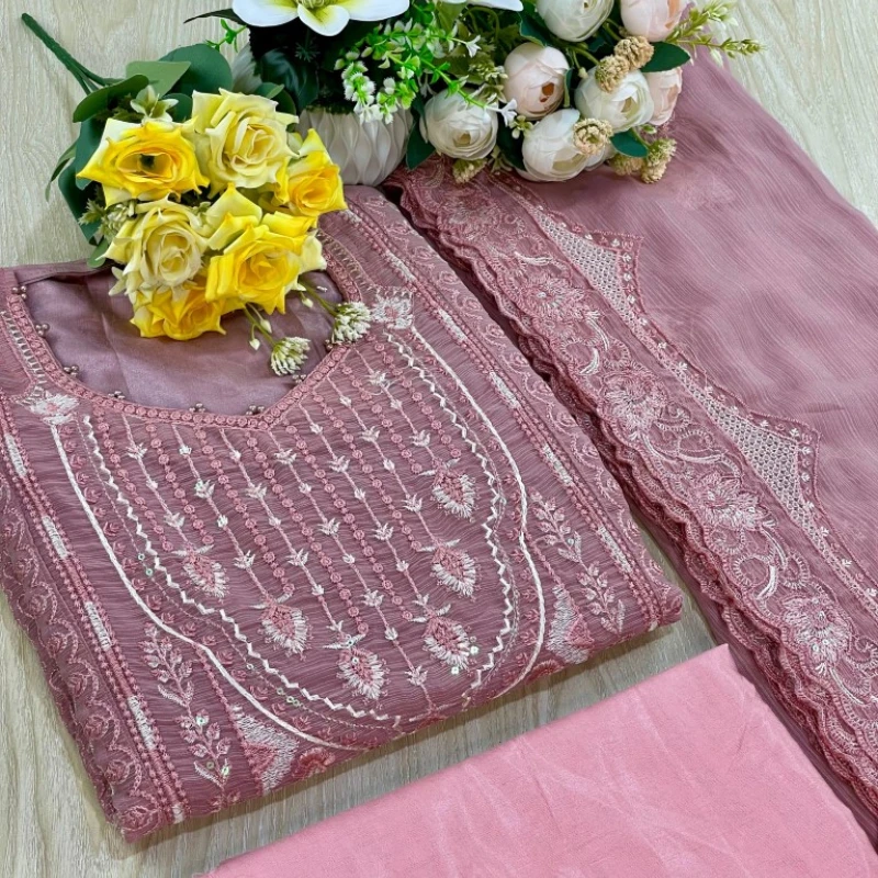 Georgette Semi Stitched Salwar Suit AR-509 PEC