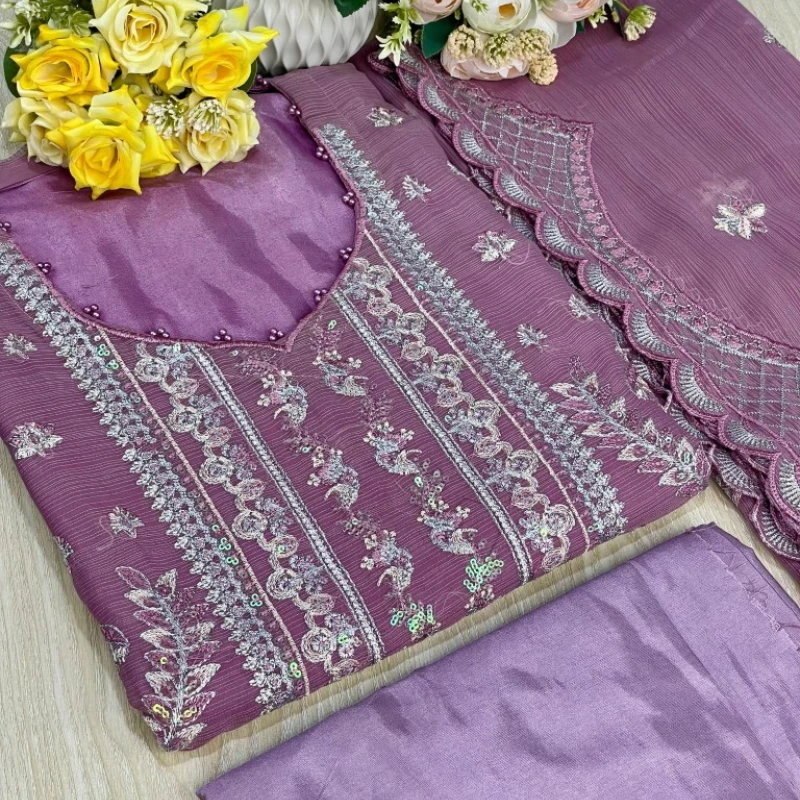 Georgette Semi Stitched Salwar Suit AR-504 NUD