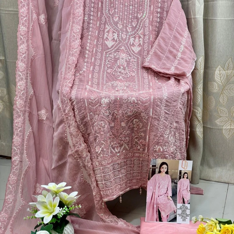 Georgette Semi Stitched Salwar Suit AR-509 PEC