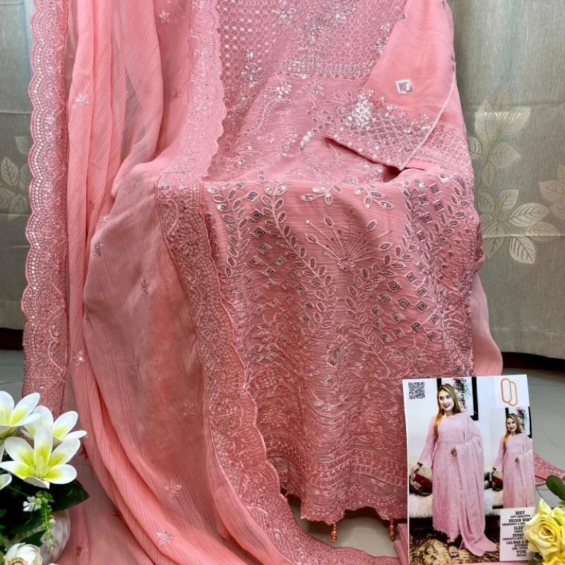 Georgette Semi Stitched Salwar Suit AR-506 BN