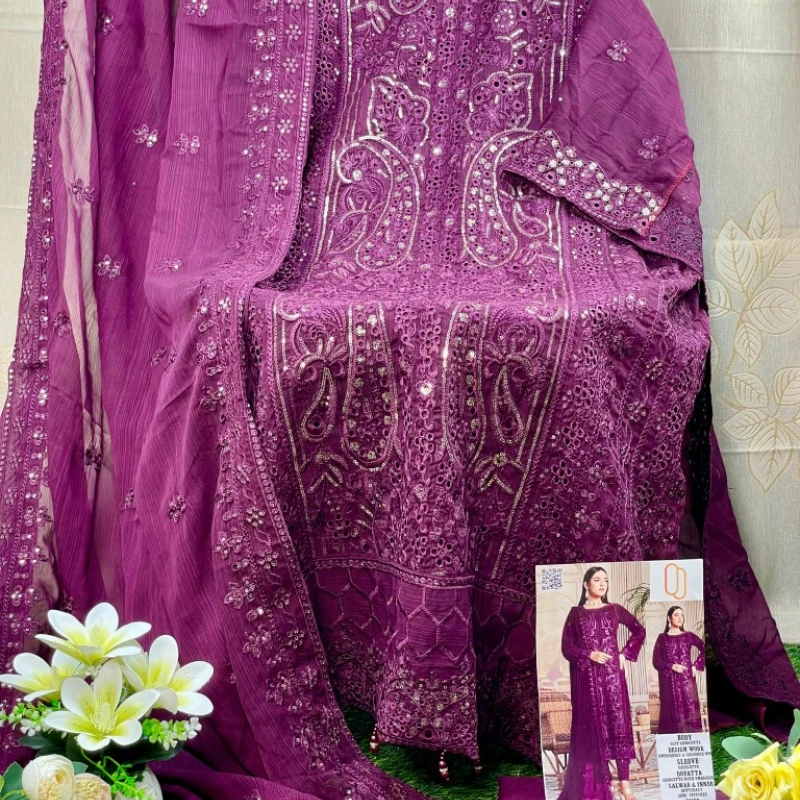 Georgette Semi Stitched Salwar Suit AR-503 JAM