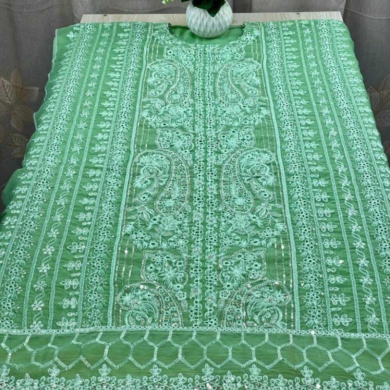 Georgette Semi Stitched Salwar Suit AR-503 LMN